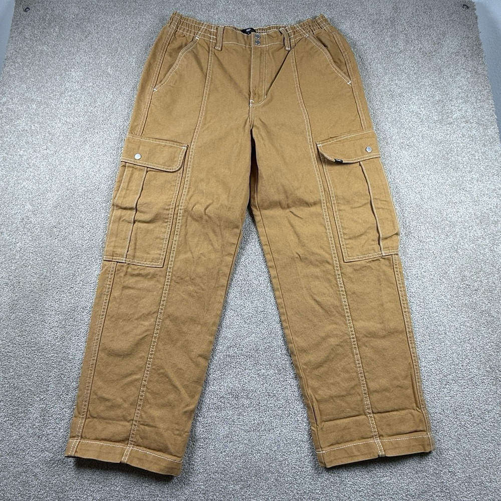 Vans Cargo Pants Elastic Waist‎ Utility Pockets Golden Mustard Women's Size XL